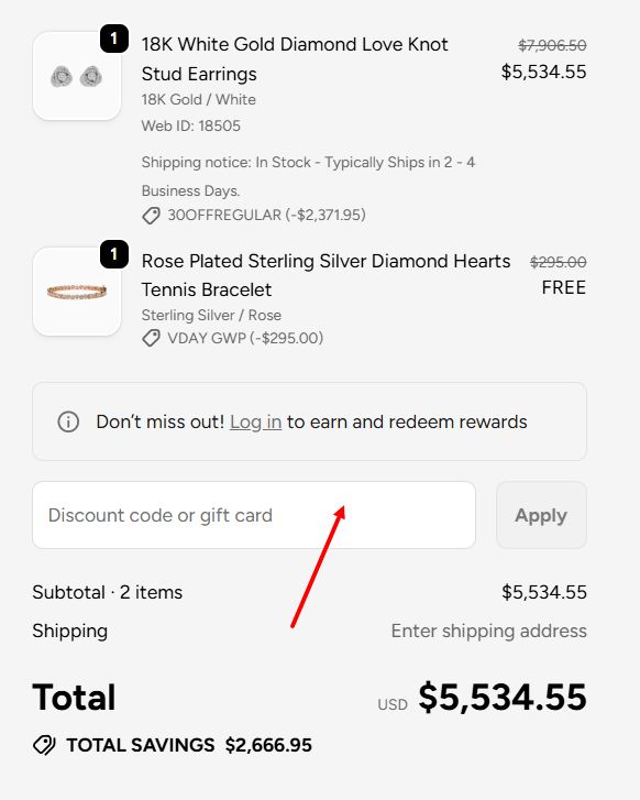 “How to apply a Effy Jewelry promo code”